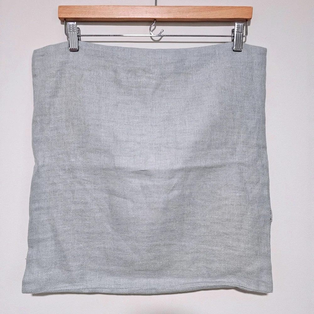 Pottery Barn Linen Pillow Covers Set‎ of 2 Square Light Blue Grey Button 18x18